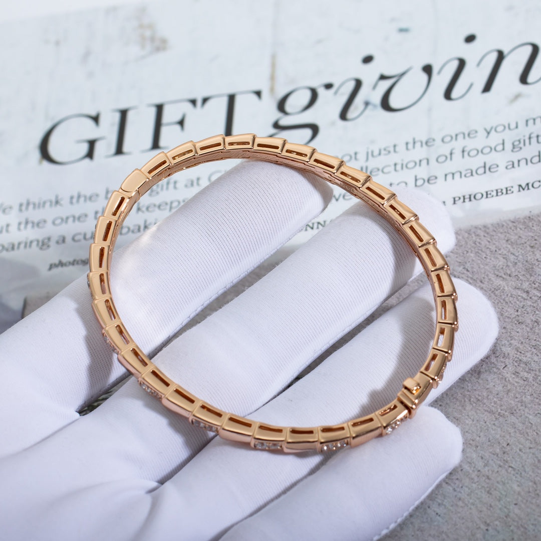 BVLGARI SERPENTI SMALL BRACELET PINK GOLD DIAMOND