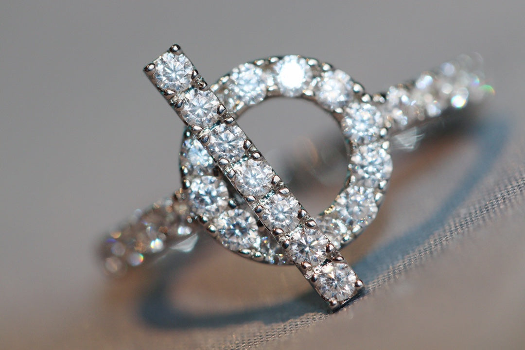 HERMES ECHAPPEE SILVER DIAMOND RING