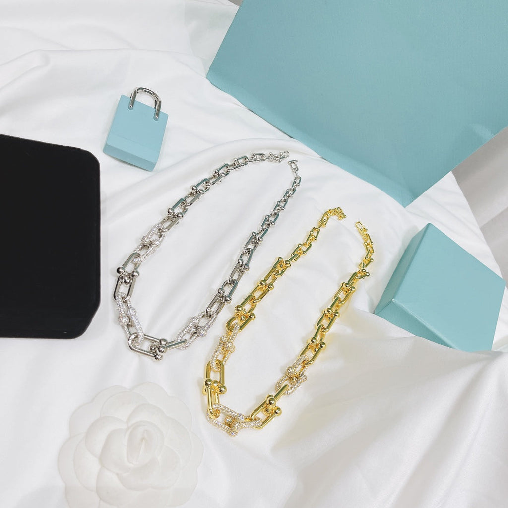 TIFFANY HARDWEAR NECKLACE DIAMOND PAVED