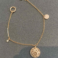 HERMES H Classic Gold Coin Bracelet
