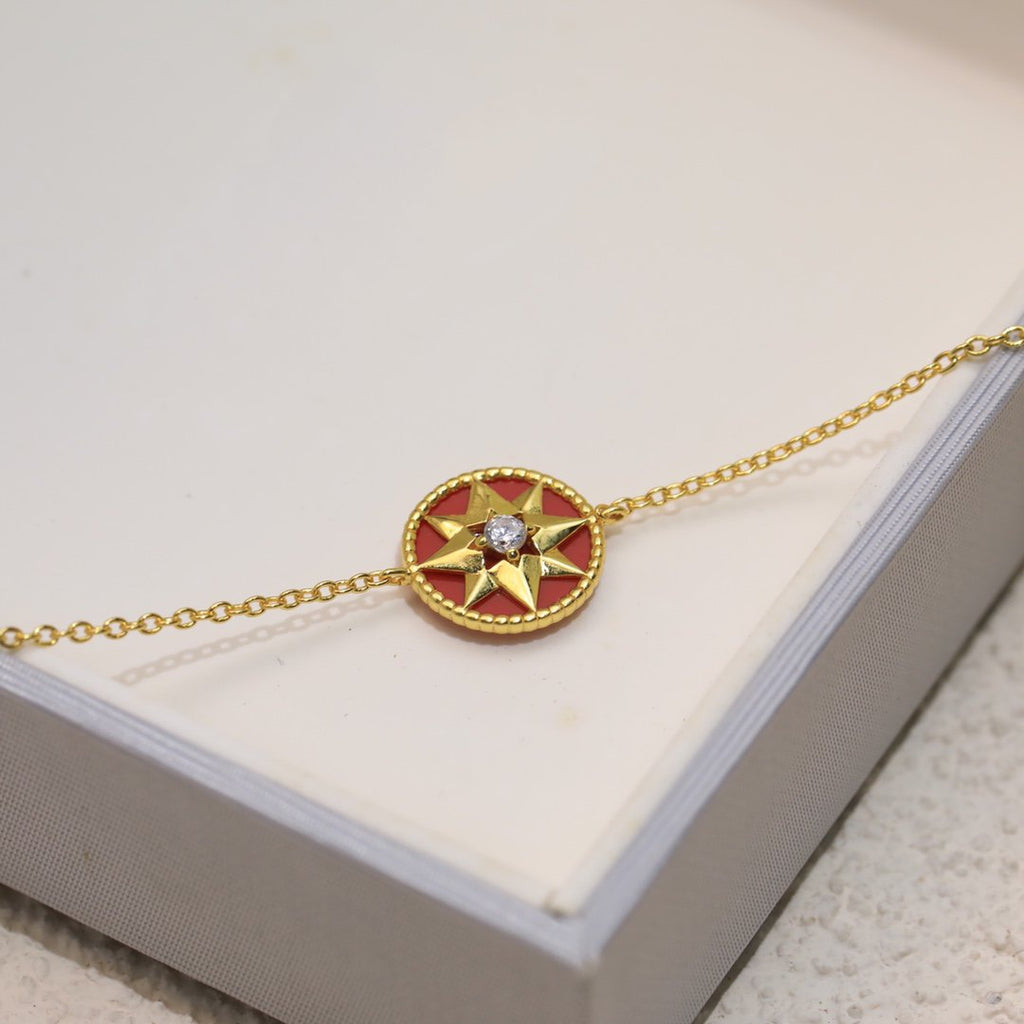 DIOR LUCKY STAR 1 DIAMOND RED GOLD BRACELET