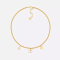 DIOR CD PEARL STAR HEART GOLD DIAMOND NECKLACE