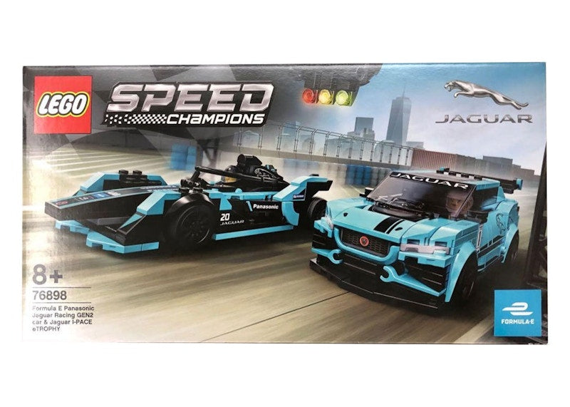 LEGO Speed Champions Formula E Panasonic Jaguar Racing GEN2 Car & Jaguar I-PACE eTROPHY Set 76898