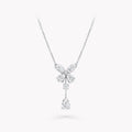 GRAFF BUTTERFLY PEAR SHAPE CLASSIC SILVER DIAMOND DROP NECKLACE