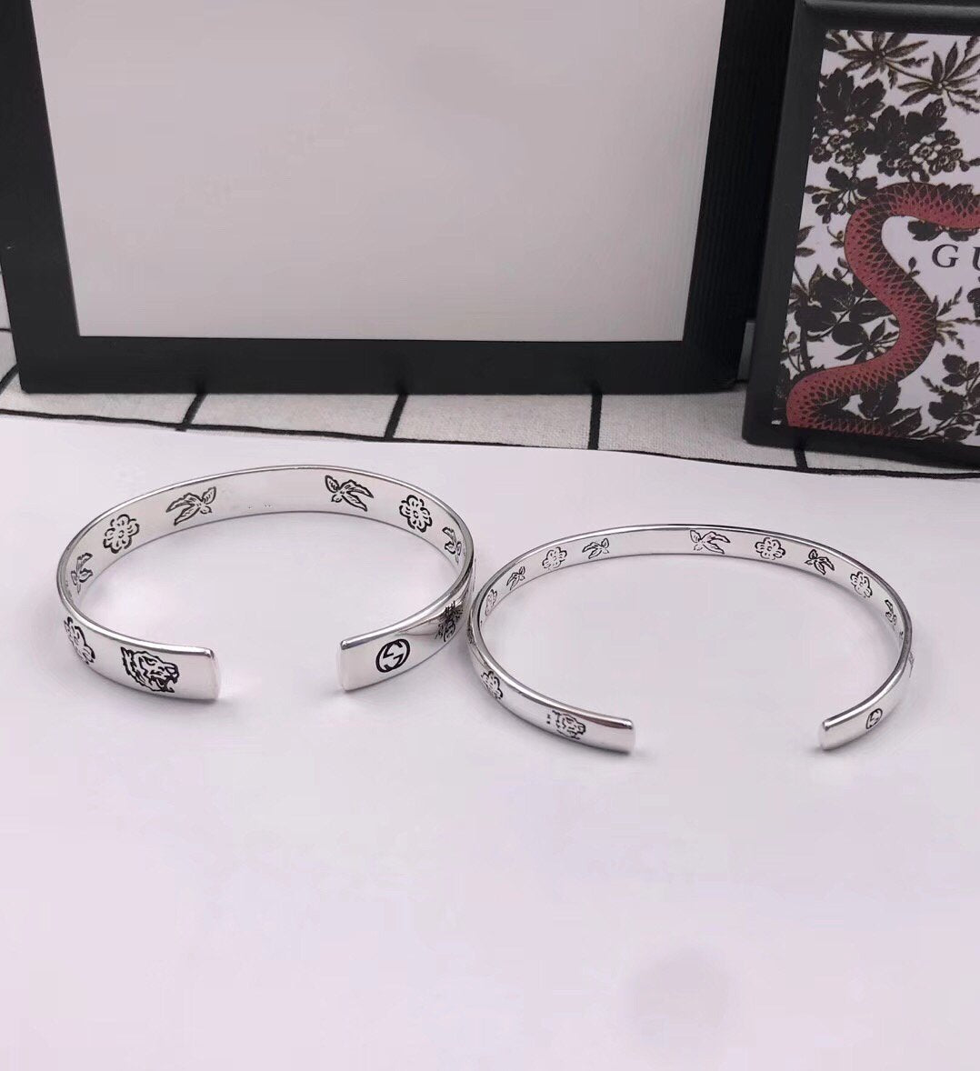 GUCCI GG SILVER 'BLIND FOR LOVE' BRACELET