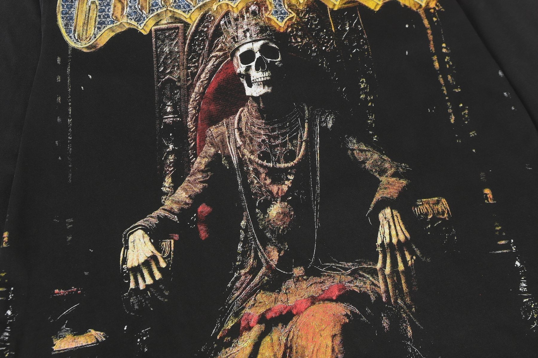 Godspeed Out of Many One Skeleton Graphic Long-Sleeve T-Shirt — detail
