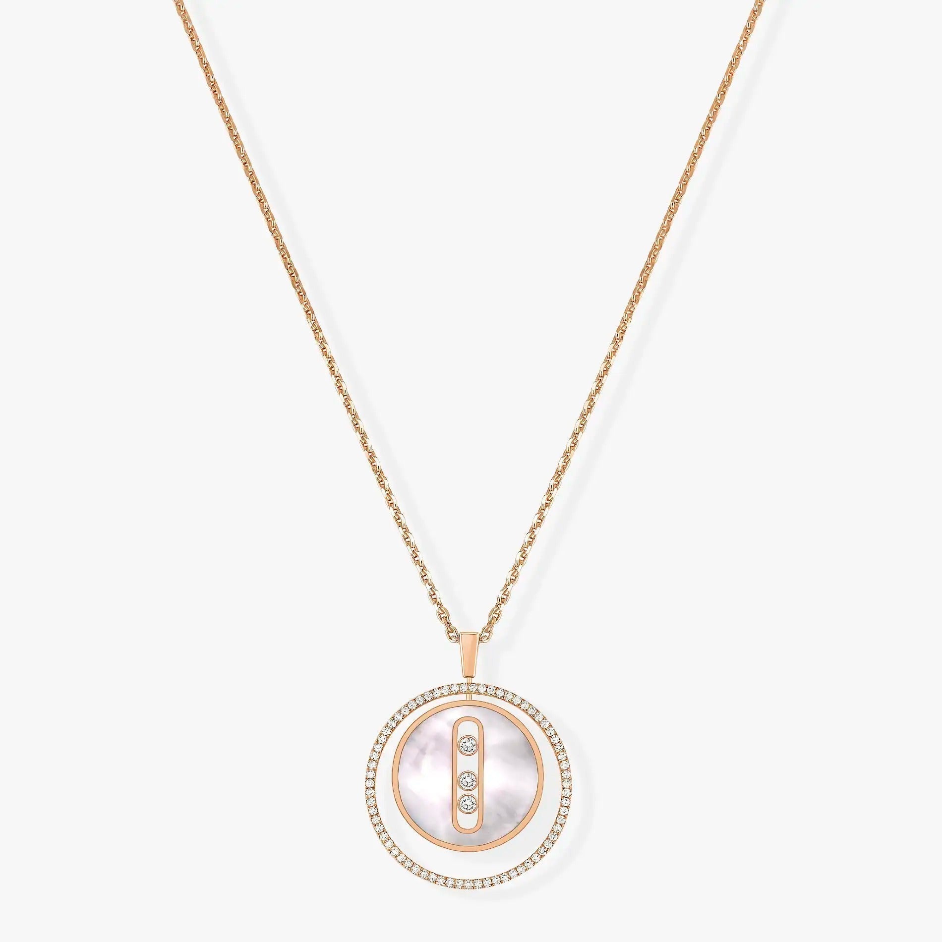 MESSIKA LUCKY MOVE MM NACRE BLANCHE DIAMOND NECKLACE