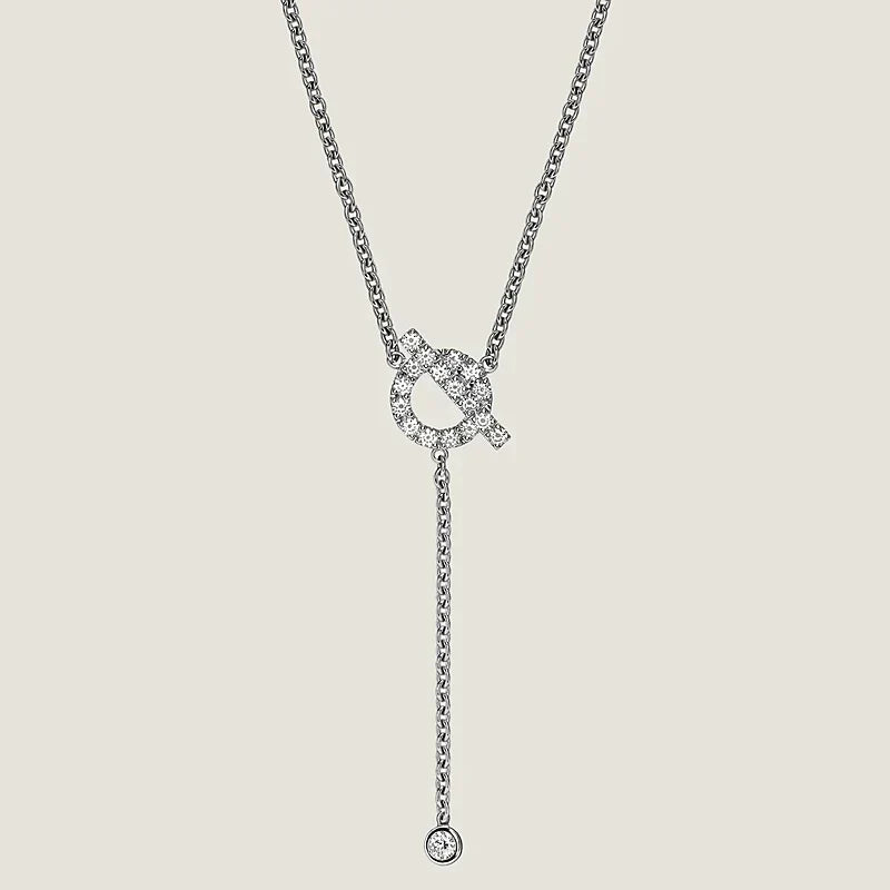 HERMES FINESSE SILVER DIAMOND NECKLACE