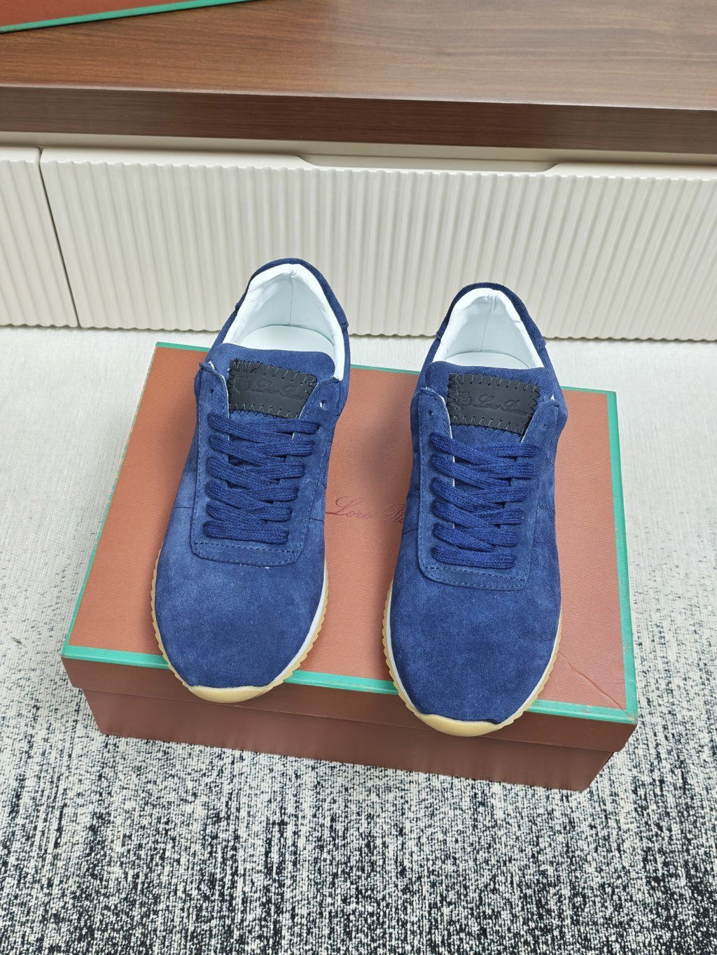 Navy Blue Low-Top Casual Sneakers — front