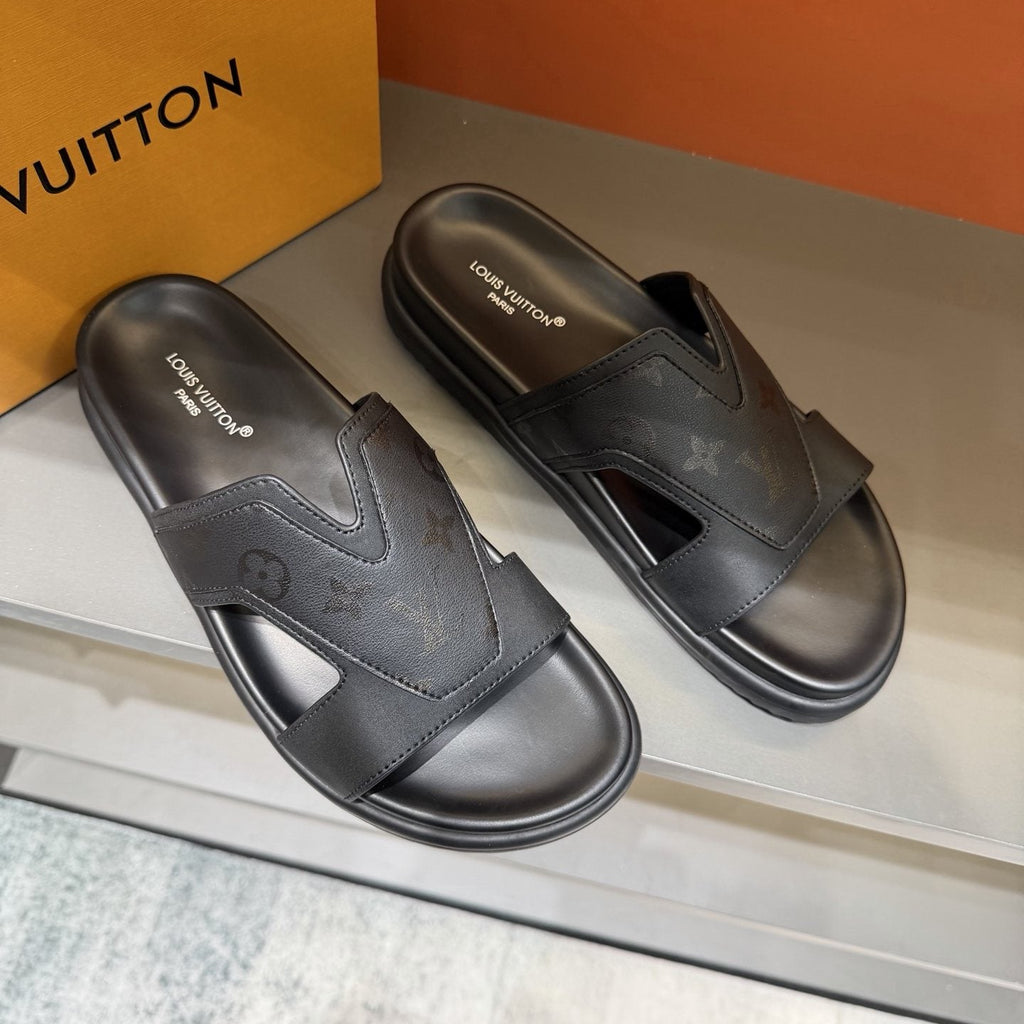 Louis Vuitton Oasis Cutout Slide Sandals — front