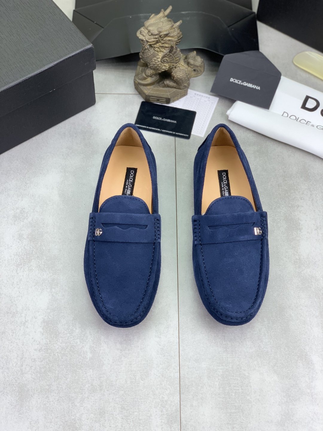 Dolce & Gabbana Men's Stitched-Toe Driving Loafers — hero