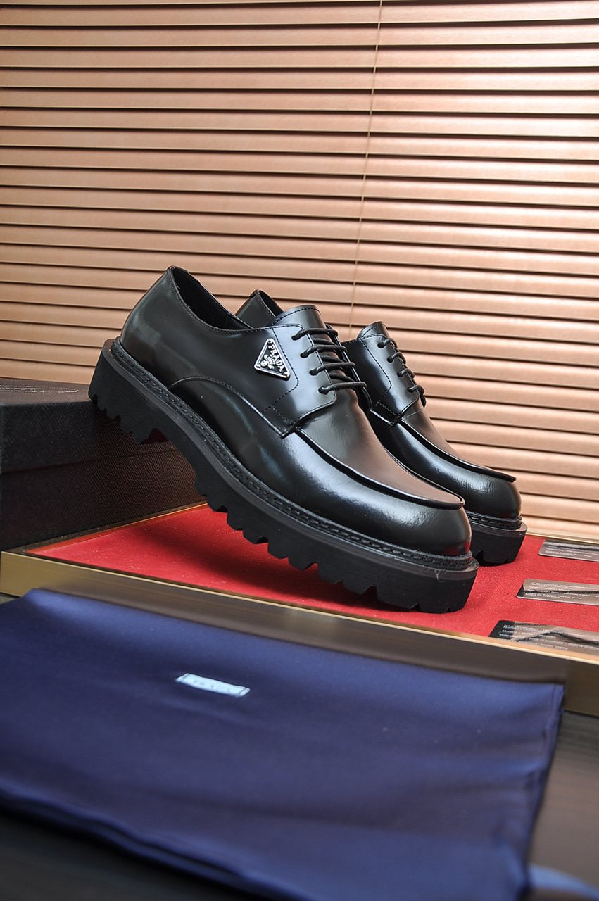 Prada Lug-Sole Lace-Up Derby Shoes — hero