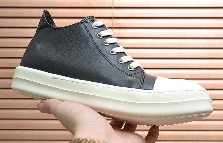 Rick Owens Geometric Seam Platform Low-Top Sneakers — front