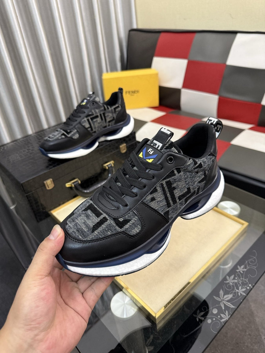 Fendi Men's Patterned Low-Top Sneakers — model