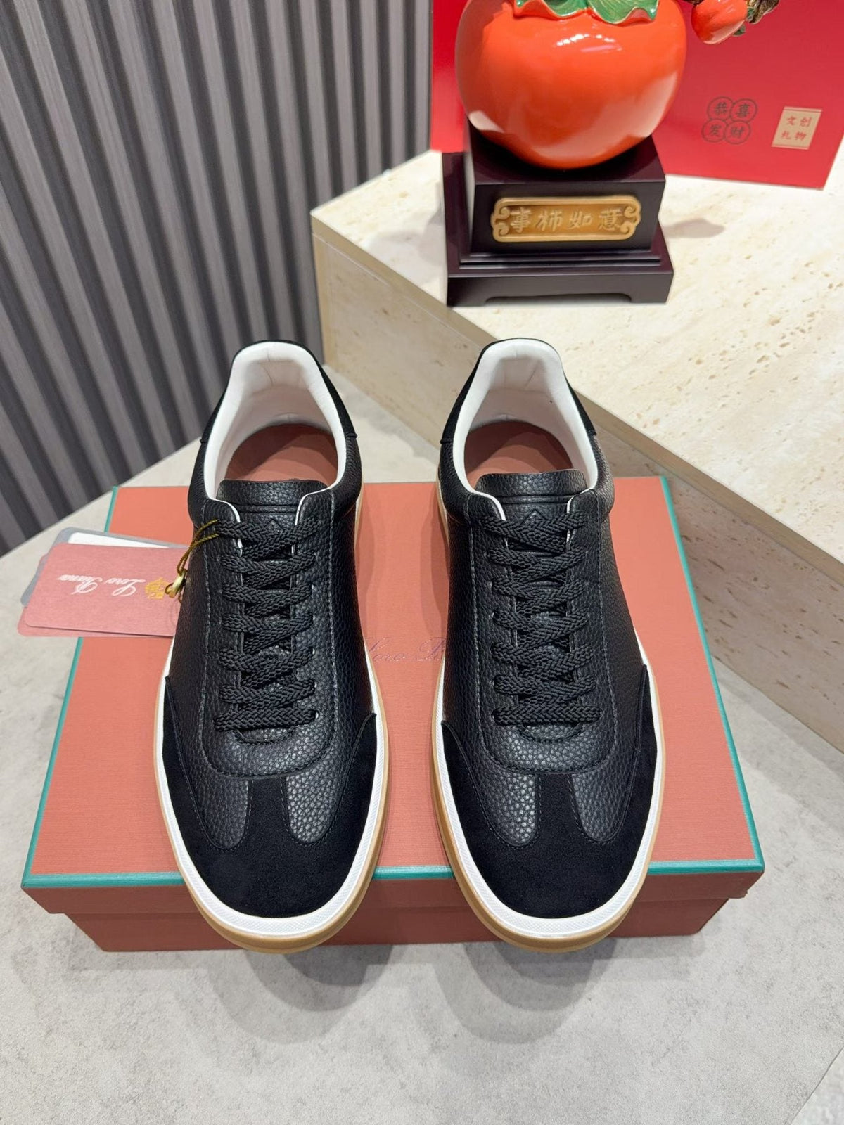 Paneled Low-Top Lace-Up Sneakers — front