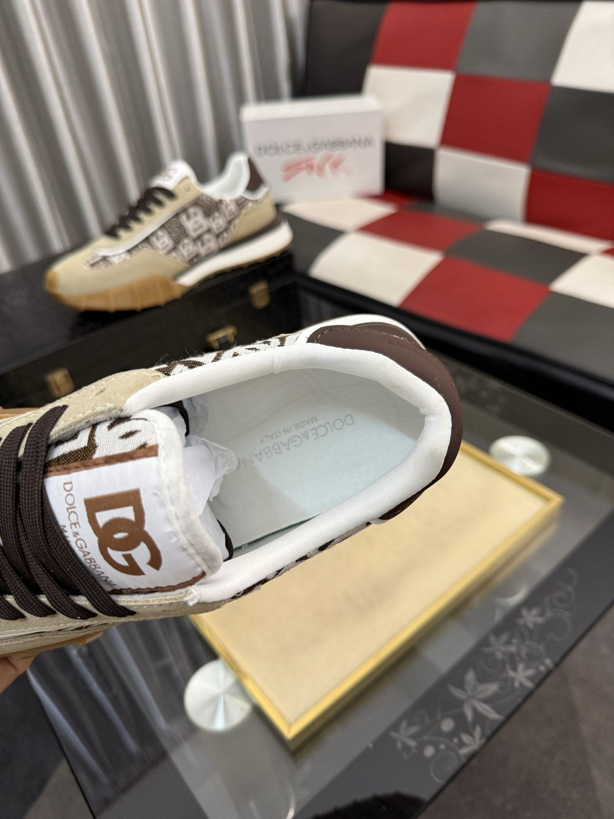Dolce & Gabbana Patterned Low-Top Sneakers — detail