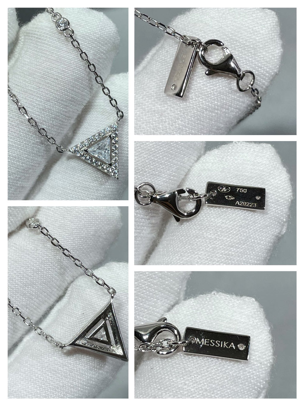 MESSIKA MESSIK TRIANGLE DIAMOND SILVER NECKLACE
